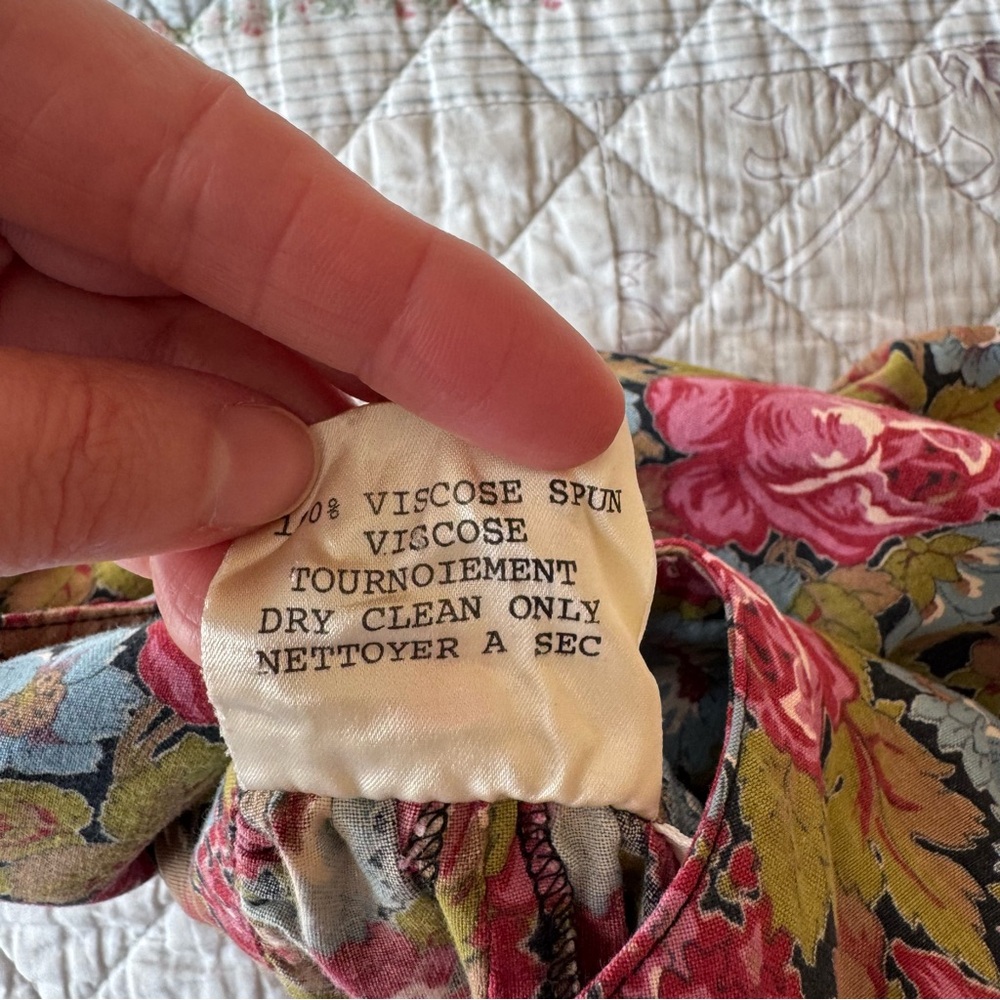 Vintage 70s Simon Chang Floral Prairie Dress Mini Cottagecore Boho Romantic - Picture 7 of 11